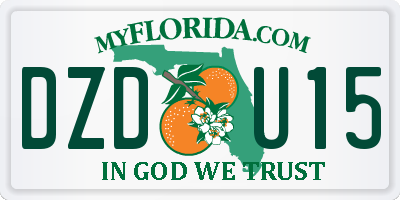 FL license plate DZDU15