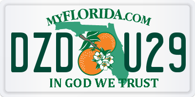 FL license plate DZDU29