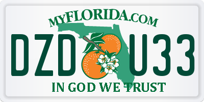 FL license plate DZDU33