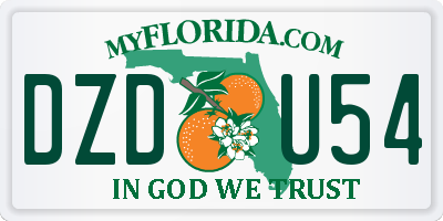 FL license plate DZDU54