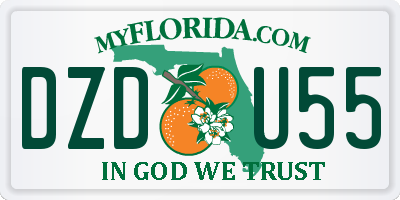 FL license plate DZDU55