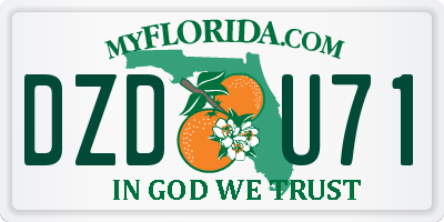 FL license plate DZDU71