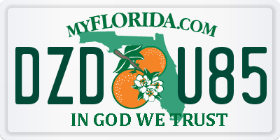 FL license plate DZDU85