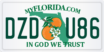 FL license plate DZDU86