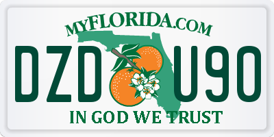 FL license plate DZDU90