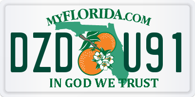 FL license plate DZDU91