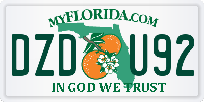 FL license plate DZDU92