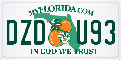 FL license plate DZDU93