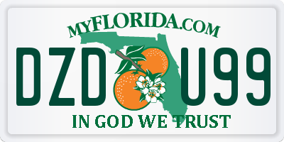FL license plate DZDU99