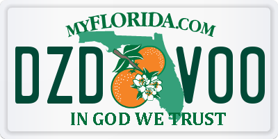 FL license plate DZDV00