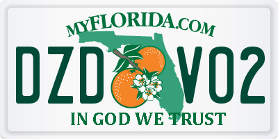 FL license plate DZDV02