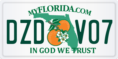 FL license plate DZDV07