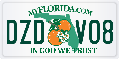 FL license plate DZDV08