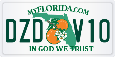 FL license plate DZDV10