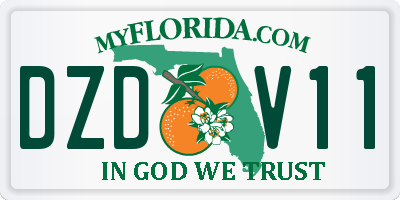 FL license plate DZDV11