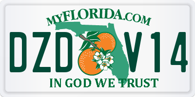 FL license plate DZDV14