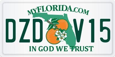 FL license plate DZDV15