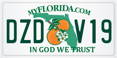 FL license plate DZDV19