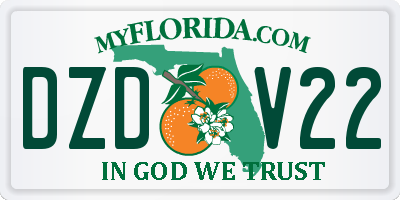 FL license plate DZDV22