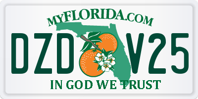FL license plate DZDV25