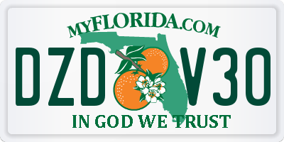 FL license plate DZDV30