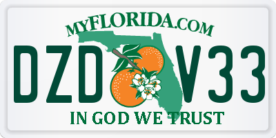 FL license plate DZDV33