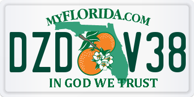 FL license plate DZDV38