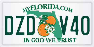 FL license plate DZDV40