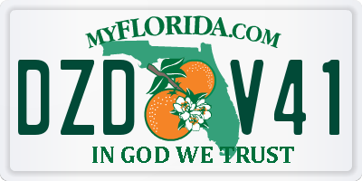 FL license plate DZDV41