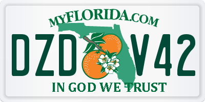 FL license plate DZDV42