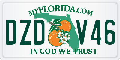 FL license plate DZDV46