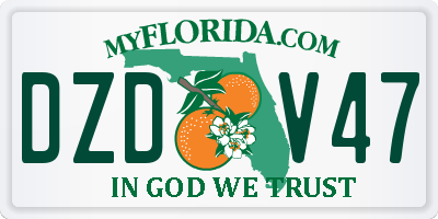 FL license plate DZDV47