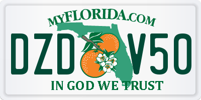 FL license plate DZDV50