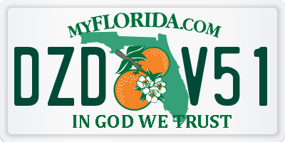 FL license plate DZDV51