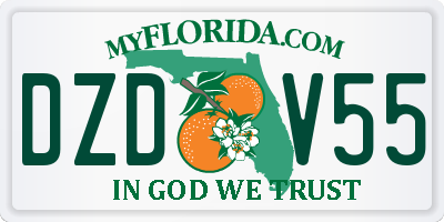 FL license plate DZDV55