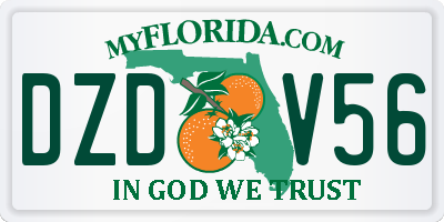 FL license plate DZDV56