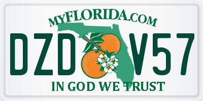 FL license plate DZDV57