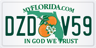 FL license plate DZDV59