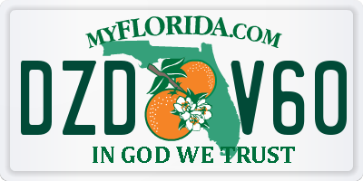 FL license plate DZDV60