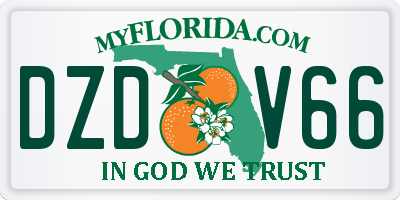 FL license plate DZDV66