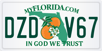 FL license plate DZDV67