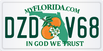FL license plate DZDV68