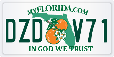 FL license plate DZDV71