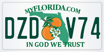 FL license plate DZDV74