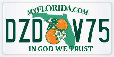 FL license plate DZDV75