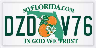 FL license plate DZDV76