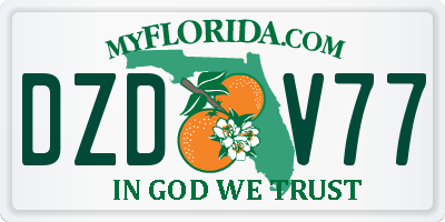 FL license plate DZDV77
