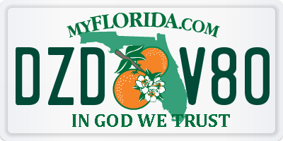 FL license plate DZDV80