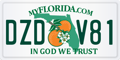 FL license plate DZDV81