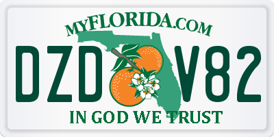 FL license plate DZDV82